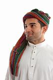 Confident, smiling ethnic arab man