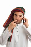 Pondering arab businessman