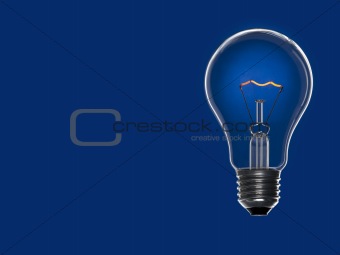 Bulb light over blue