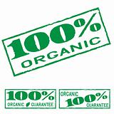 Organic green print label set