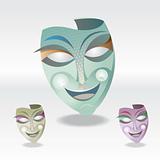 three color Carnival Mask