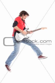 Guitar player flying