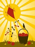 kite, fruit and sun