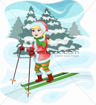 Girl Skier
