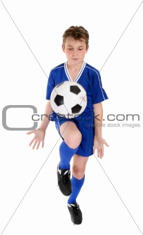 Boy soccer skills