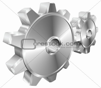 Shiny glossy mechanical cogs or gears vector illustration 