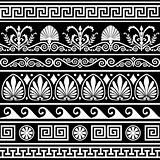 Set of antique greek borders on black