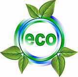 eco green icon with leaves