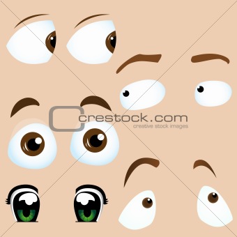 Set of 5 cartoon eyes. 
