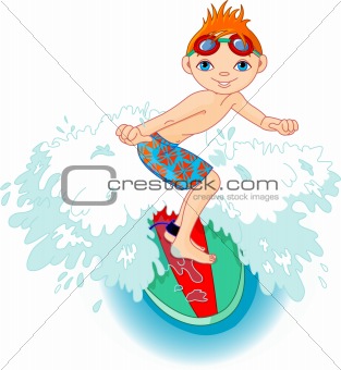 Surfer boy in Action