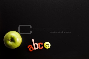 Apple on a blackboard