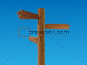 wooden crossroad sign