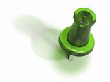 green plastic pushpin or thumbtack - accept