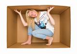 Woman inside a Cardboardbox