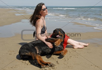 girl and rottweiler