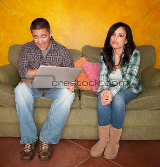 Hispanic Couple with Computer