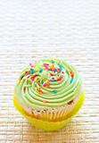 Vanilla cupcake with lime icing