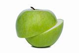 green slited apple