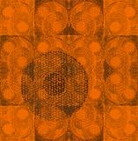 Grunge orange decorative circle print background