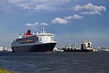 Cruise ship leaving Port of Rotterdam