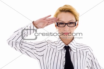 woman saluting