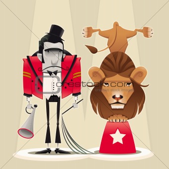 Lion Tamer with lion