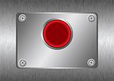 silver red metal button