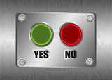 yes no metal button