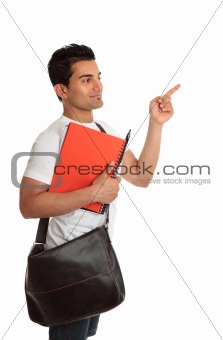 Student looking pointing to your message