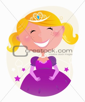 Cute little princess in pink dress with tiara