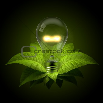 Light Bulb with Leafs