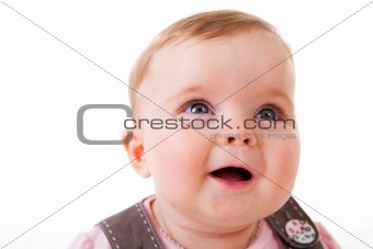 Toddler Looking Up and Laughing - Isolated