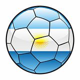 flag of Argentina on soccer ball