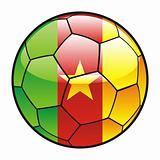 flag of Cameroon on soccer ball