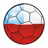 flag of Chile on soccer ball