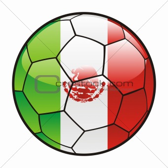 flag of Mexico on soccer ball