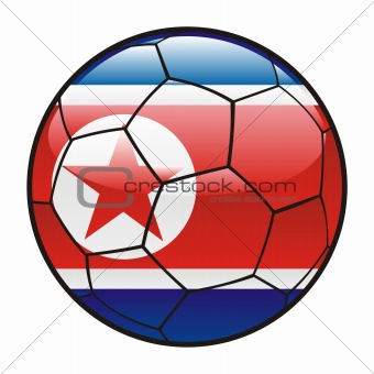flag of North Korea on soccer ball