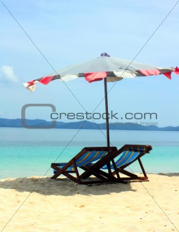 Beach chairs by the sea