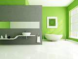 green and gray contemporary bathroom