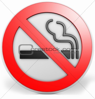 3D badge with a no smoking sign