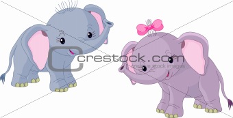 Two Babies elephants