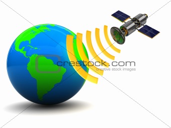 satellite and earth