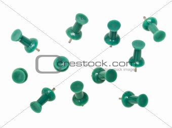 Green pushpins