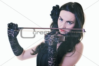 beautiful young lady play violin