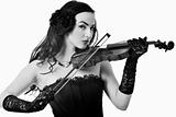 beautiful young lady play violin