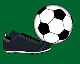 Football boot and ball