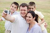 Cheerful family of five taking self portrait