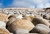 Round rocks on the beach