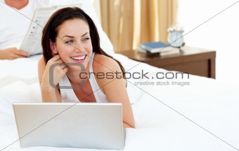 Pretty woman using her laptop 