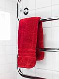 Red towel on a dryer